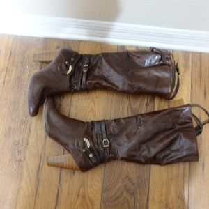 Snake Print Buckled Cowgirl Boot